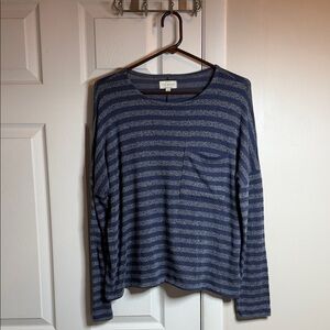 Lucky Brand Navy and Gray Knit Top